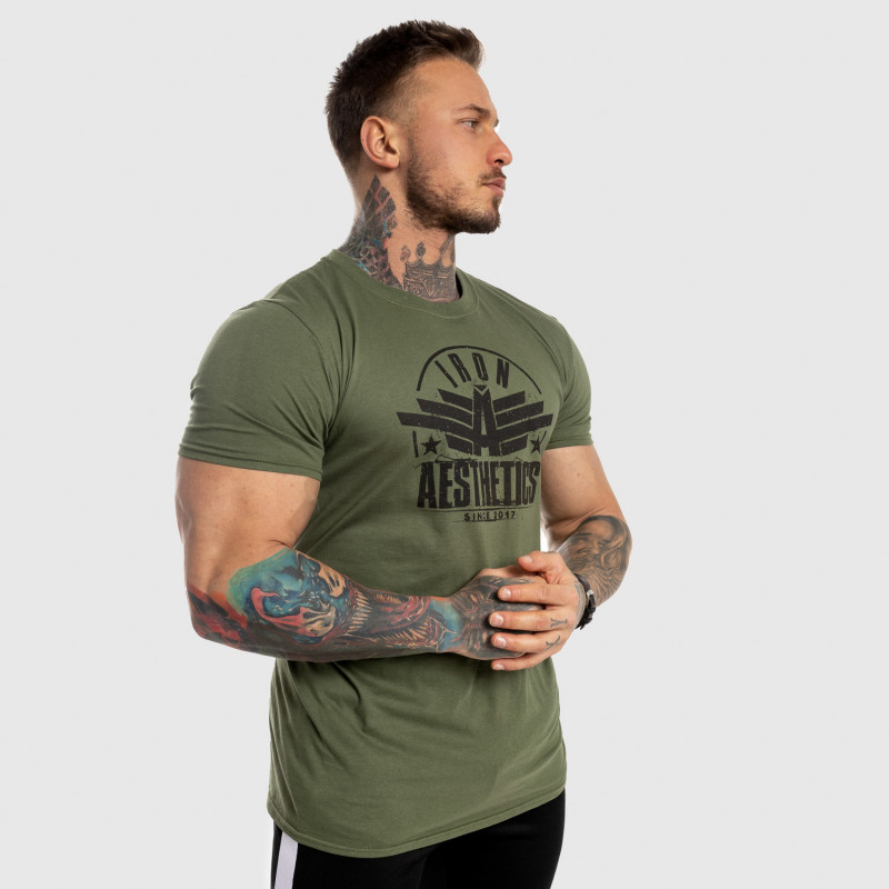Pánské fitness tričko Iron Aesthetics Force, zelené-5