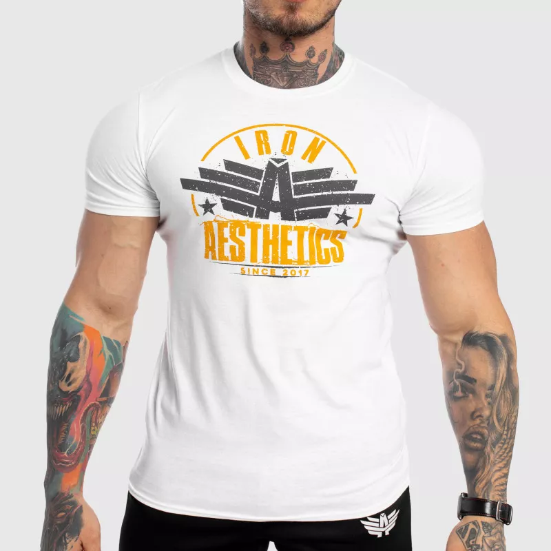Pánské fitness tričko Iron Aesthetics Force, bílé-1
