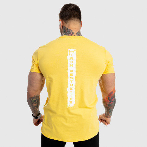 Pánské fitness tričko Iron Aesthetics Force, žluté