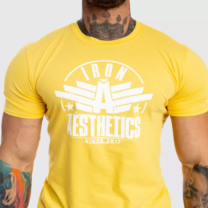 Pánské fitness tričko Iron Aesthetics Force, žluté-4