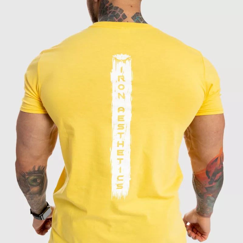Pánské fitness tričko Iron Aesthetics Force, žluté-6