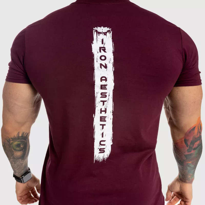 Pánské fitness tričko Iron Aesthetics Force, bordové-7