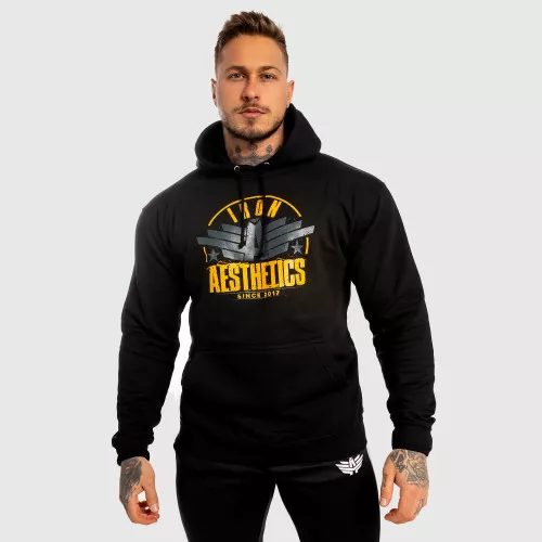 Fitness mikina bez zipu Iron Aesthetics Force, černá