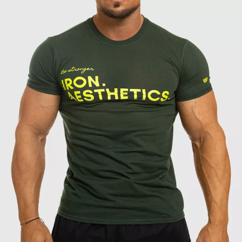 Pánské fitness tričko Iron Aesthetics Be Stronger, zelené-1