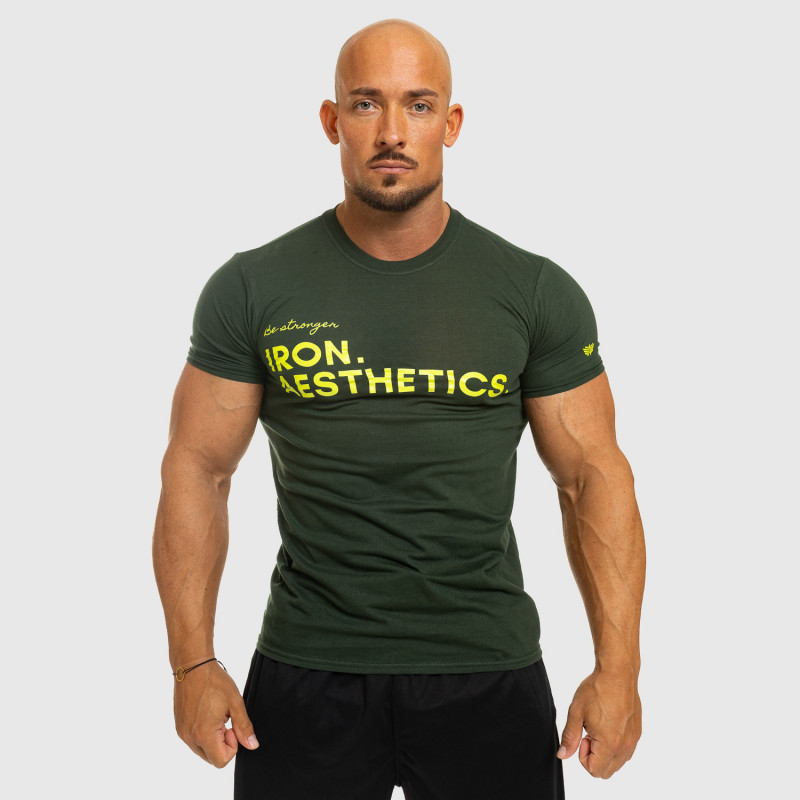 Pánske fitness tričko Iron Aesthetics Be Stronger, zelené