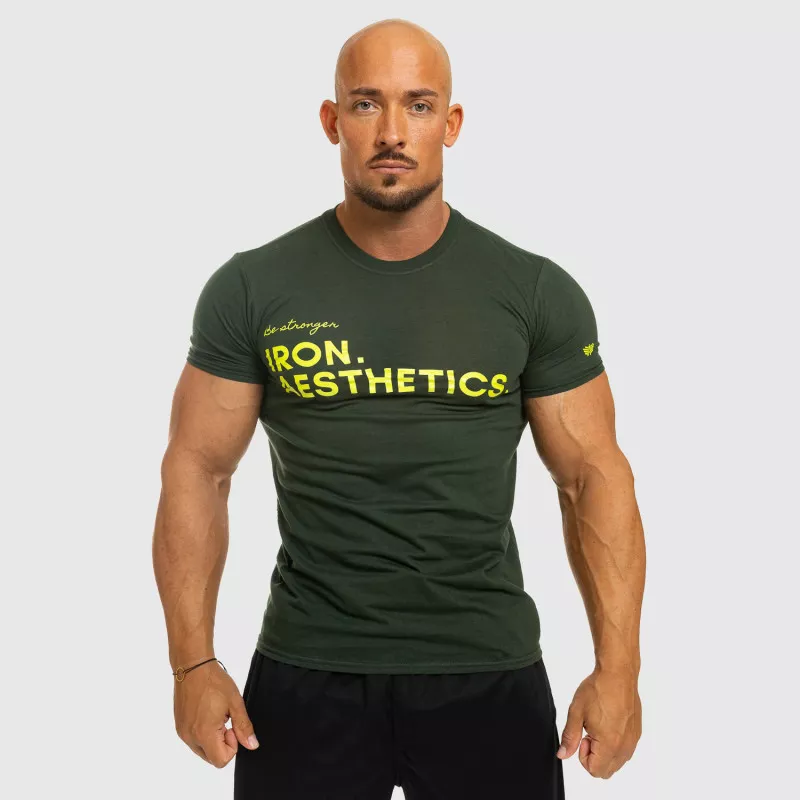 Pánské fitness tričko Iron Aesthetics Be Stronger, zelené-2