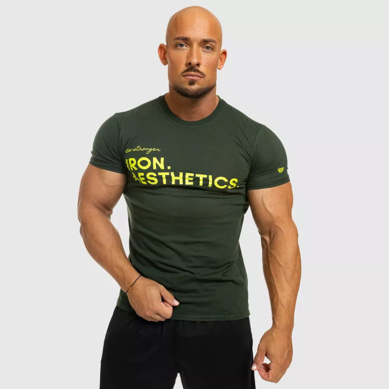 Pánské fitness tričko Iron Aesthetics Be Stronger, zelené-3
