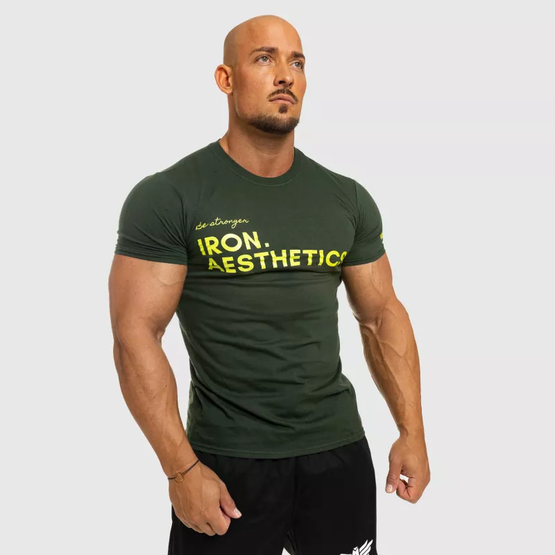 Pánské fitness tričko Iron Aesthetics Be Stronger, zelené-8