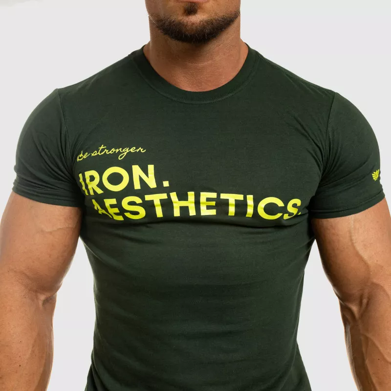 Pánské fitness tričko Iron Aesthetics Be Stronger, zelené-10