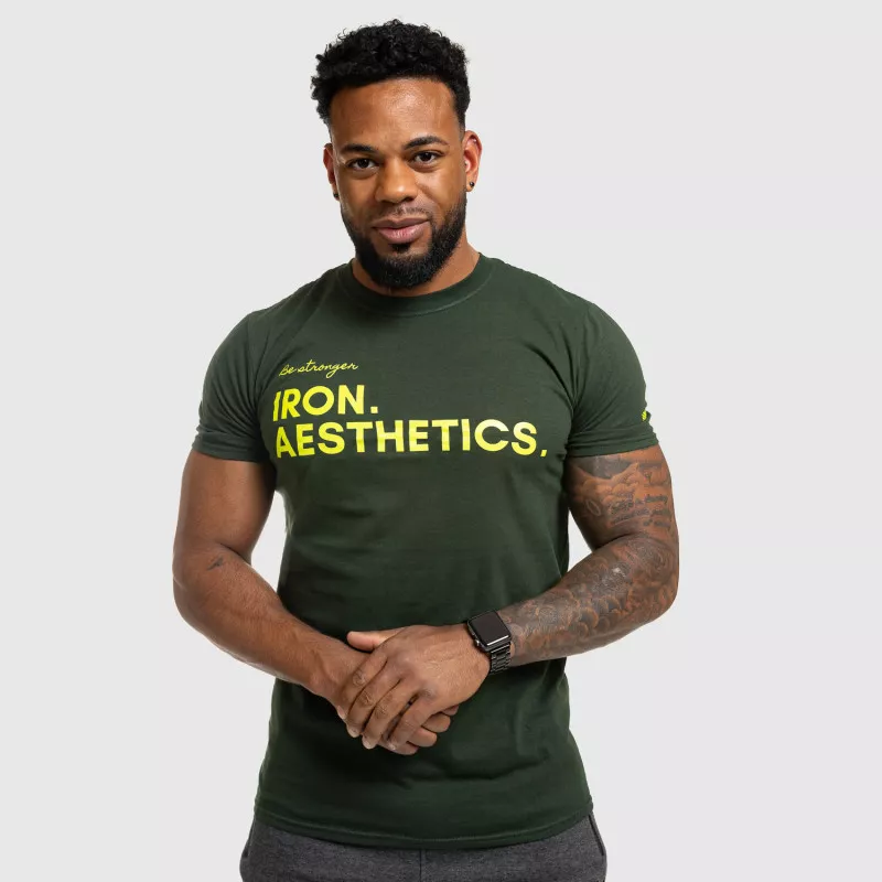 Pánské fitness tričko Iron Aesthetics Be Stronger, zelené-12