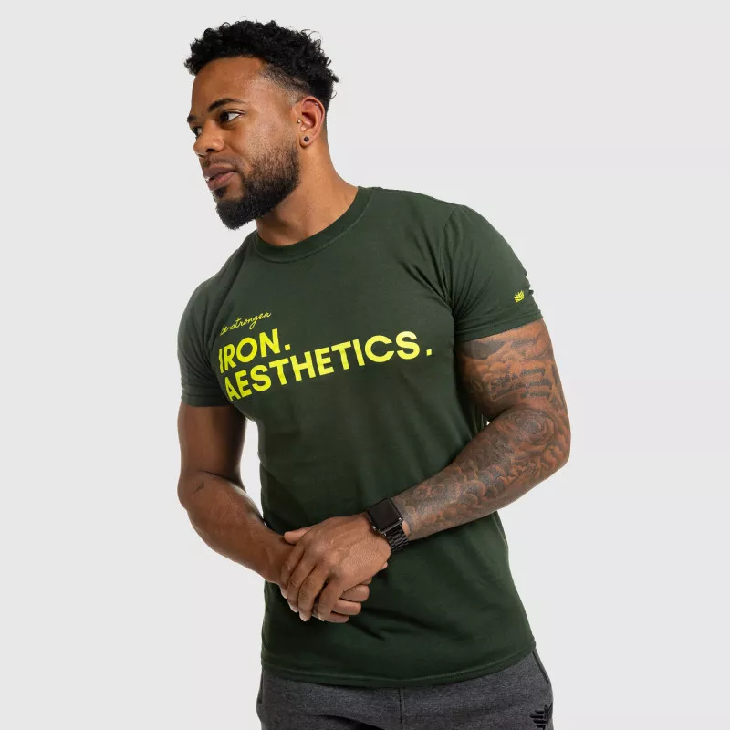 Pánské fitness tričko Iron Aesthetics Be Stronger, zelené-13