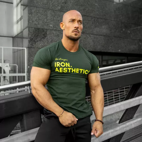 Pánské fitness tričko Be Stronger, zelené