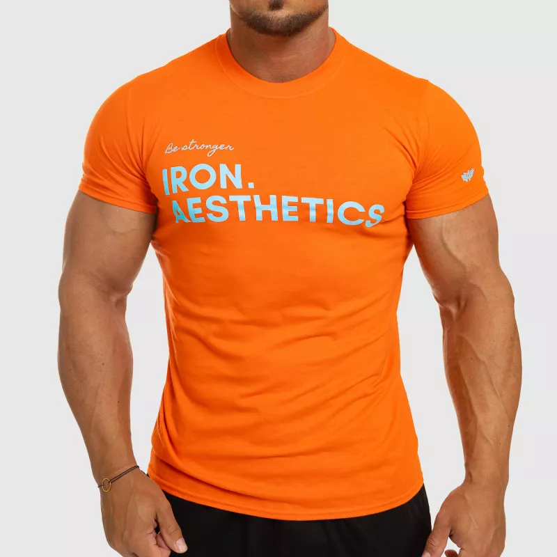 Pánské fitness tričko Iron Aesthetics Be Stronger, oranžové-1
