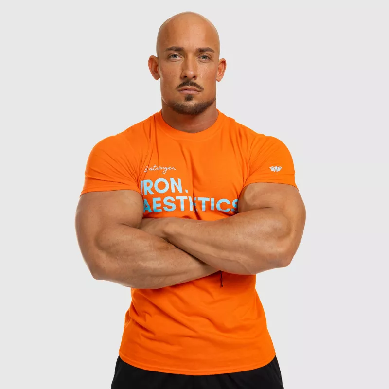 Pánské fitness tričko Iron Aesthetics Be Stronger, oranžové-7
