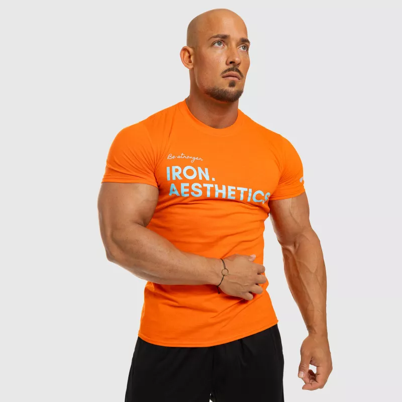 Pánské fitness tričko Iron Aesthetics Be Stronger, oranžové-9
