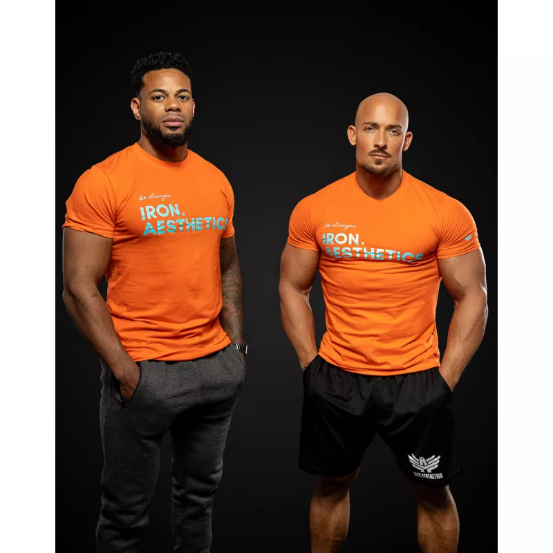 Pánské fitness tričko Iron Aesthetics Be Stronger, oranžové-10