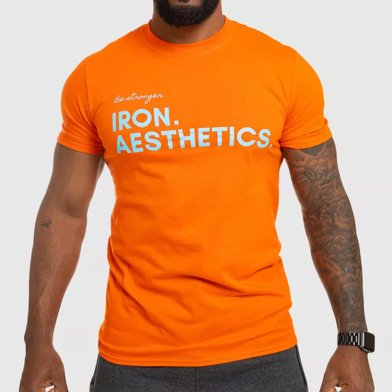 Pánské fitness tričko Iron Aesthetics Be Stronger, oranžové-11