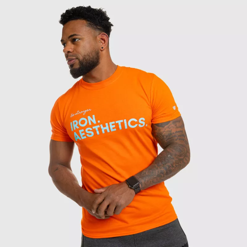 Pánské fitness tričko Iron Aesthetics Be Stronger, oranžové-13