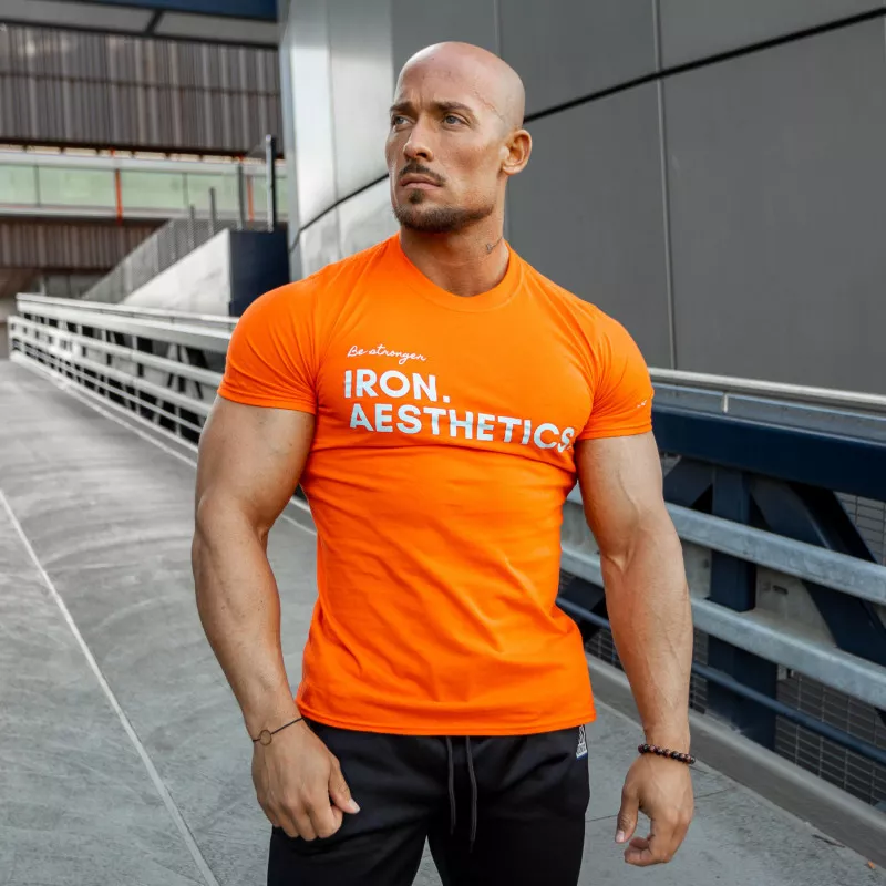 Pánské fitness tričko Iron Aesthetics Be Stronger, oranžové-2