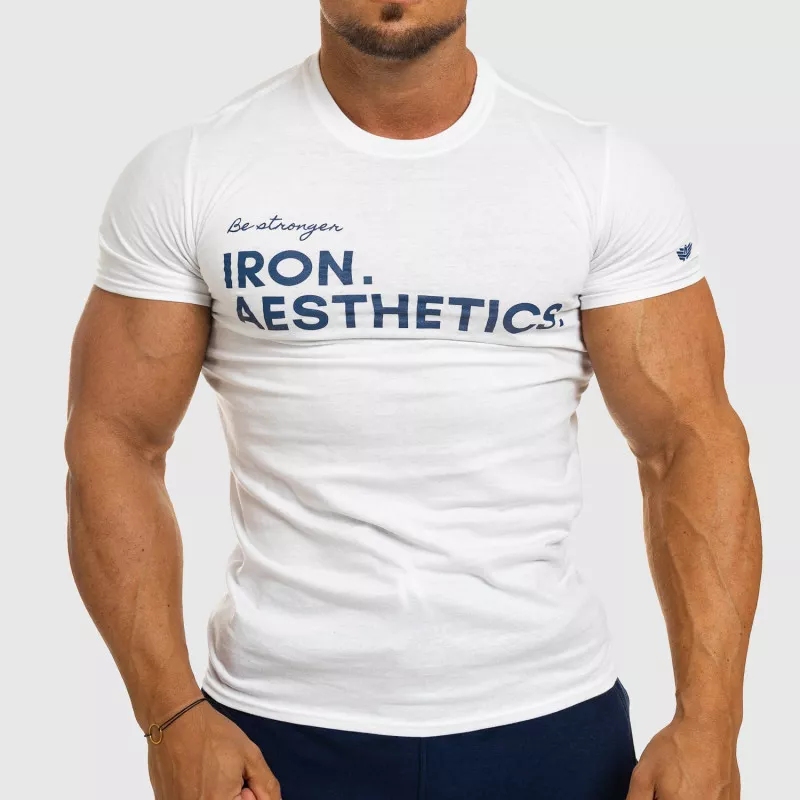 Pánské fitness tričko Iron Aesthetics Be Stronger, bílé-1