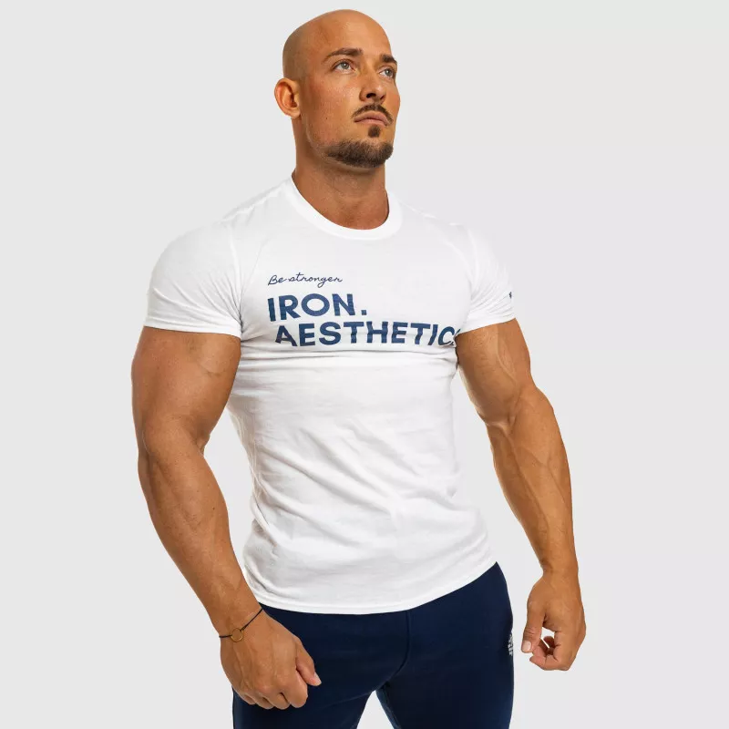 Pánské fitness tričko Iron Aesthetics Be Stronger, bílé-2