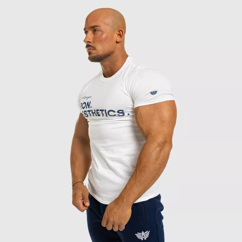 Pánské fitness tričko Iron Aesthetics Be Stronger, bílé-7