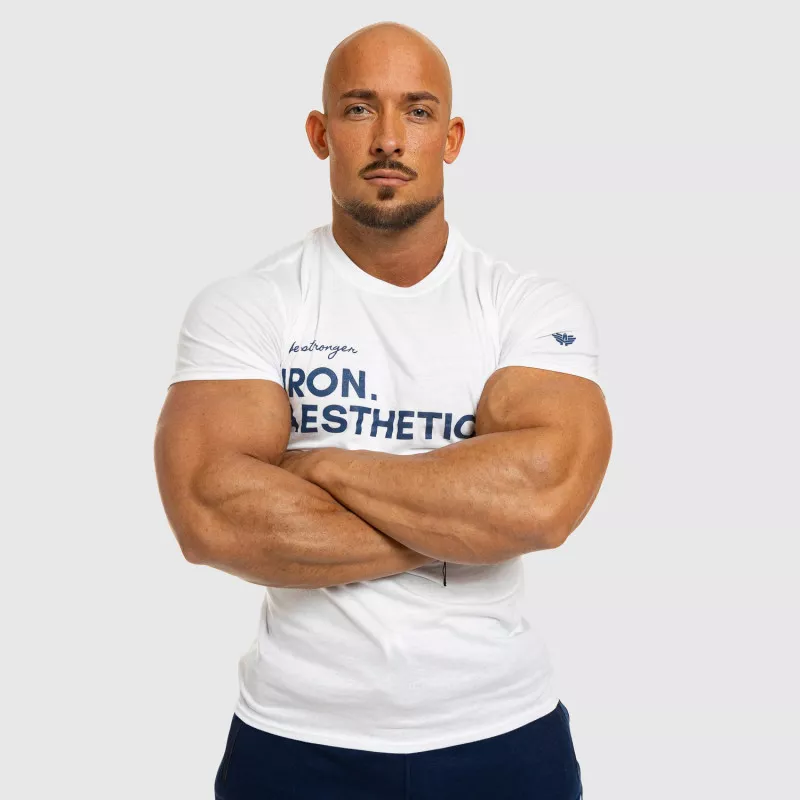 Pánské fitness tričko Iron Aesthetics Be Stronger, bílé-8