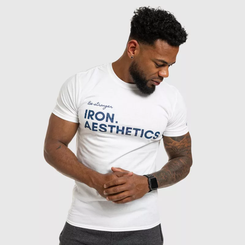 Pánské fitness tričko Iron Aesthetics Be Stronger, bílé-9