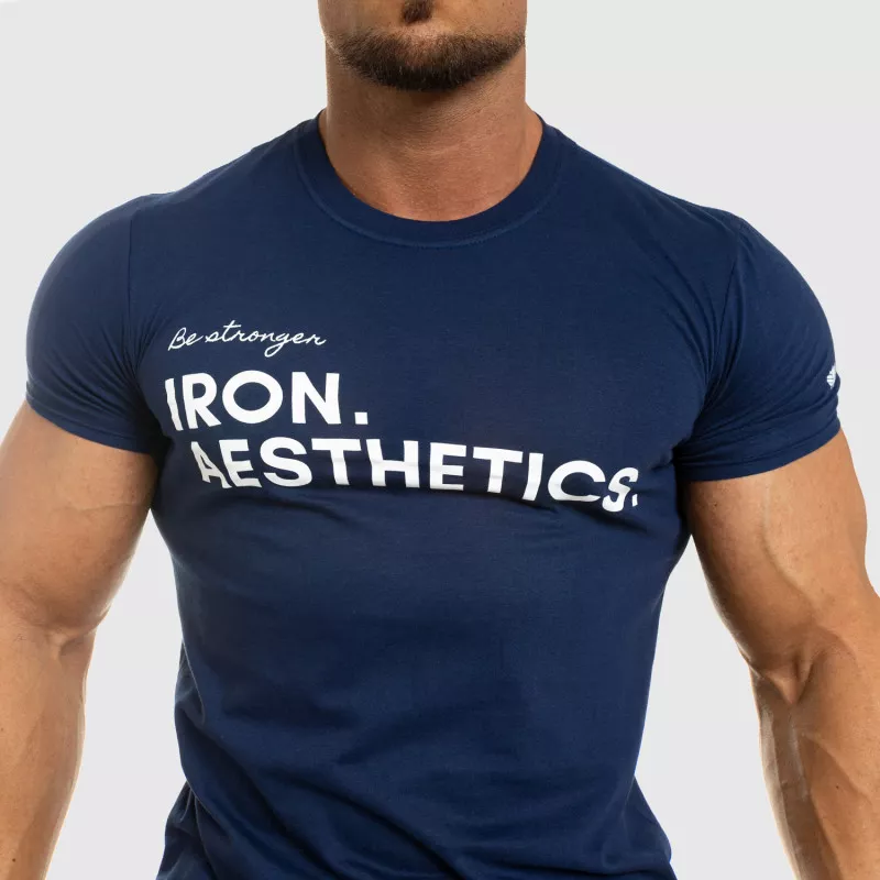 Pánské fitness tričko Iron Aesthetics Be Stronger, modré-6