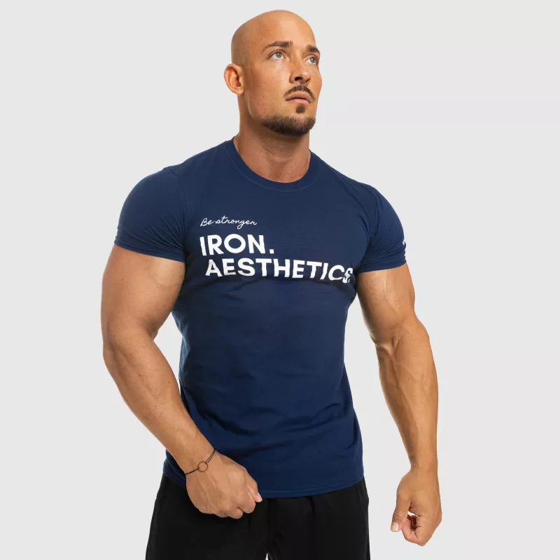 Pánské fitness tričko Iron Aesthetics Be Stronger, modré-9