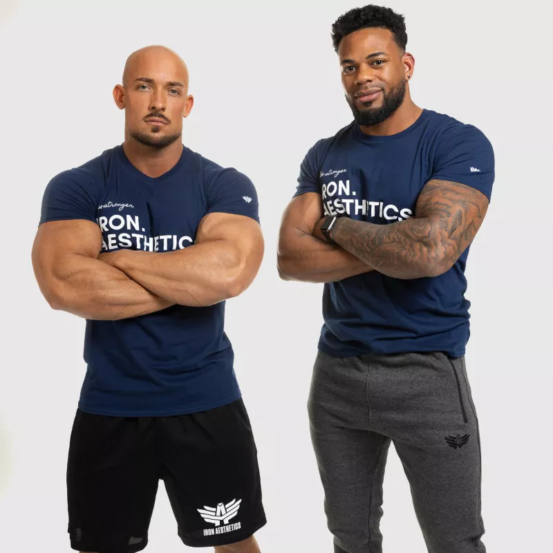 Pánské fitness tričko Iron Aesthetics Be Stronger, modré-10