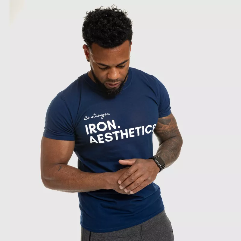 Pánské fitness tričko Iron Aesthetics Be Stronger, modré-12