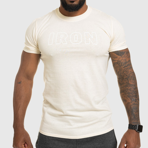 Pánské fitness tričko IRON, pískové