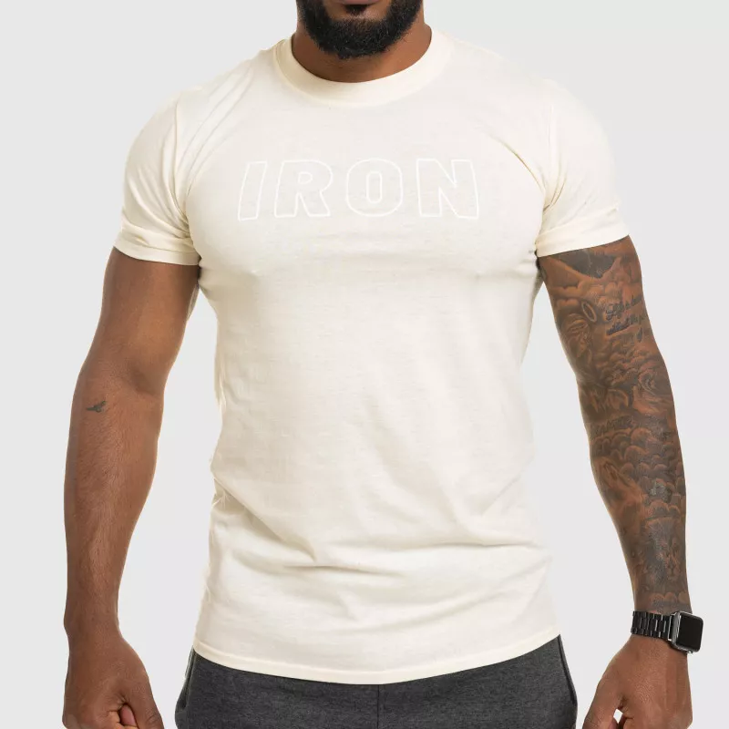Pánské fitness tričko IRON, pískové-1
