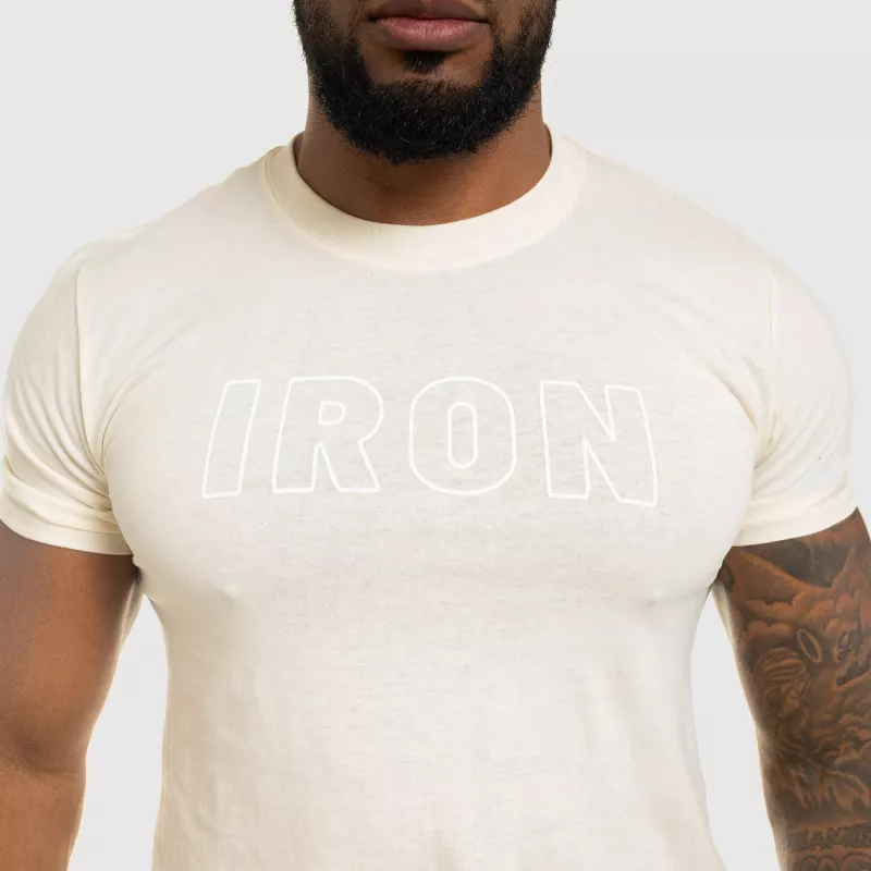 Pánské fitness tričko IRON, pískové-2