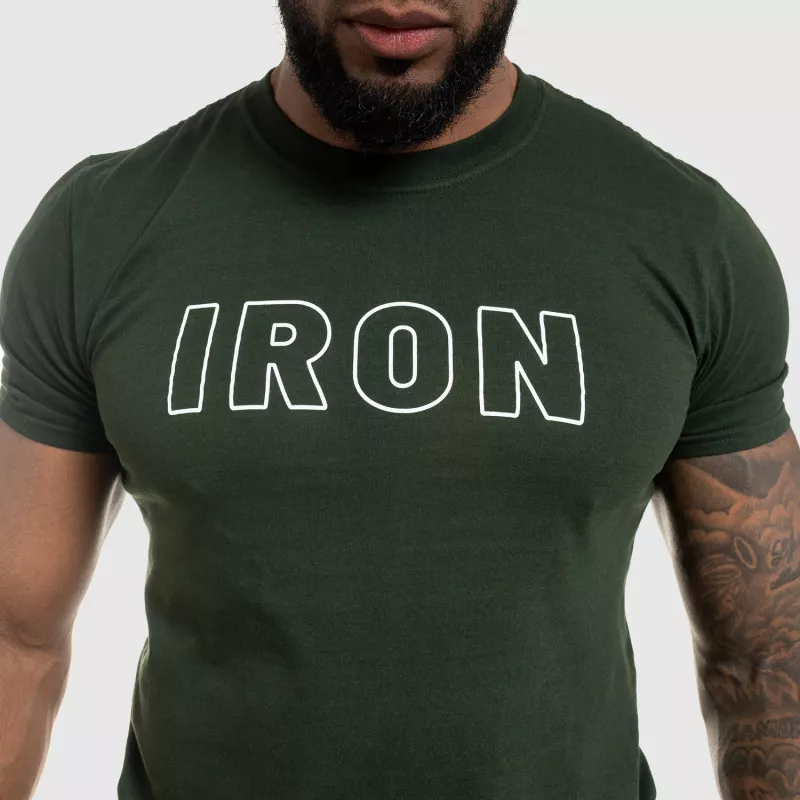 Pánské fitness tričko IRON, zelené-2