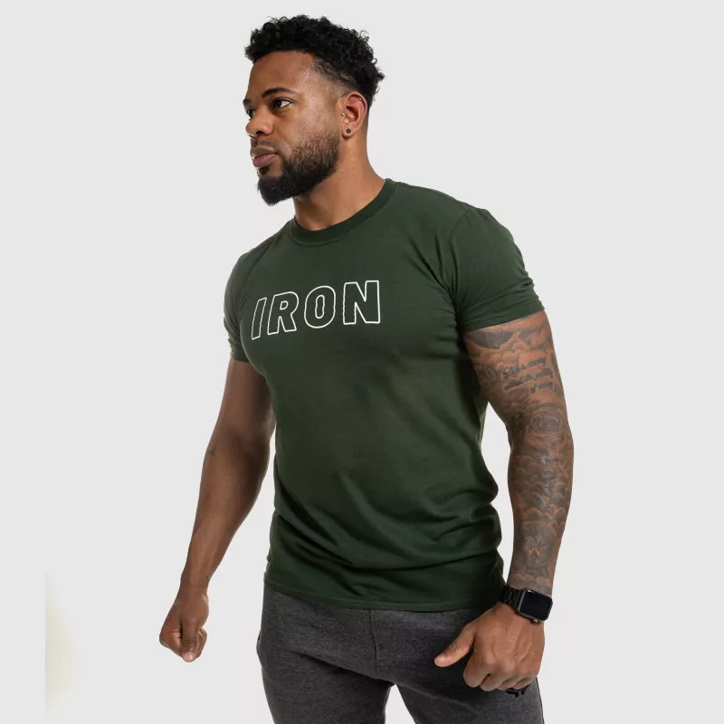 Pánské fitness tričko IRON, zelené-7