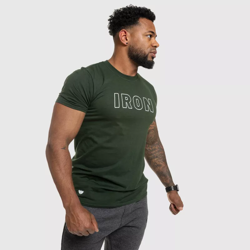 Pánské fitness tričko IRON, zelené-8