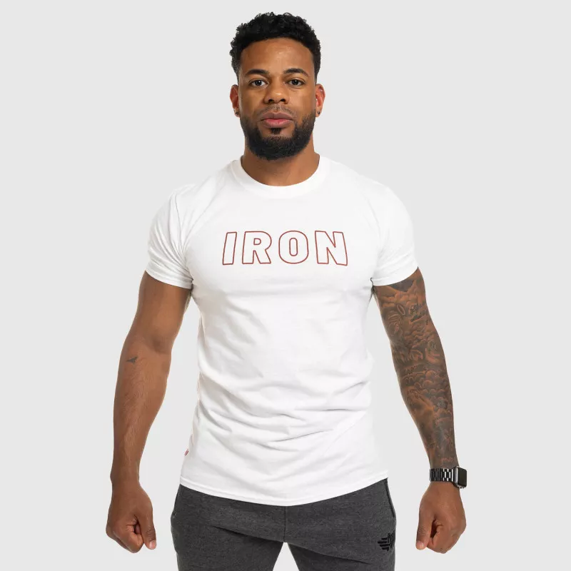 Pánské fitness tričko IRON, bílé-4