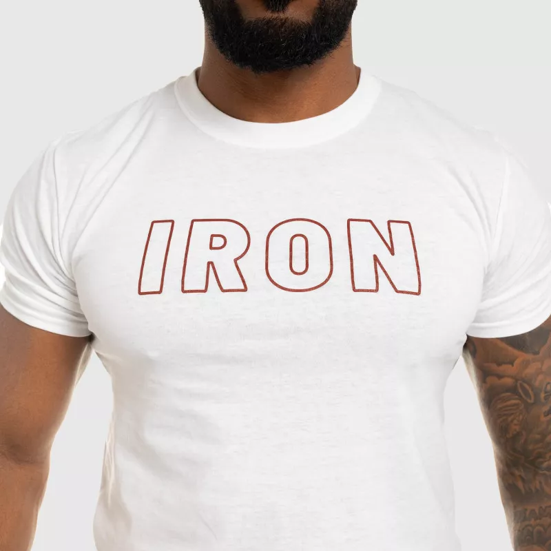 Pánské fitness tričko IRON, bílé-6