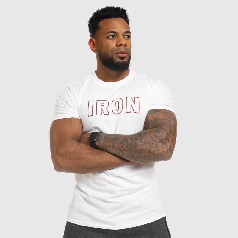 Pánské fitness tričko IRON, bílé-8