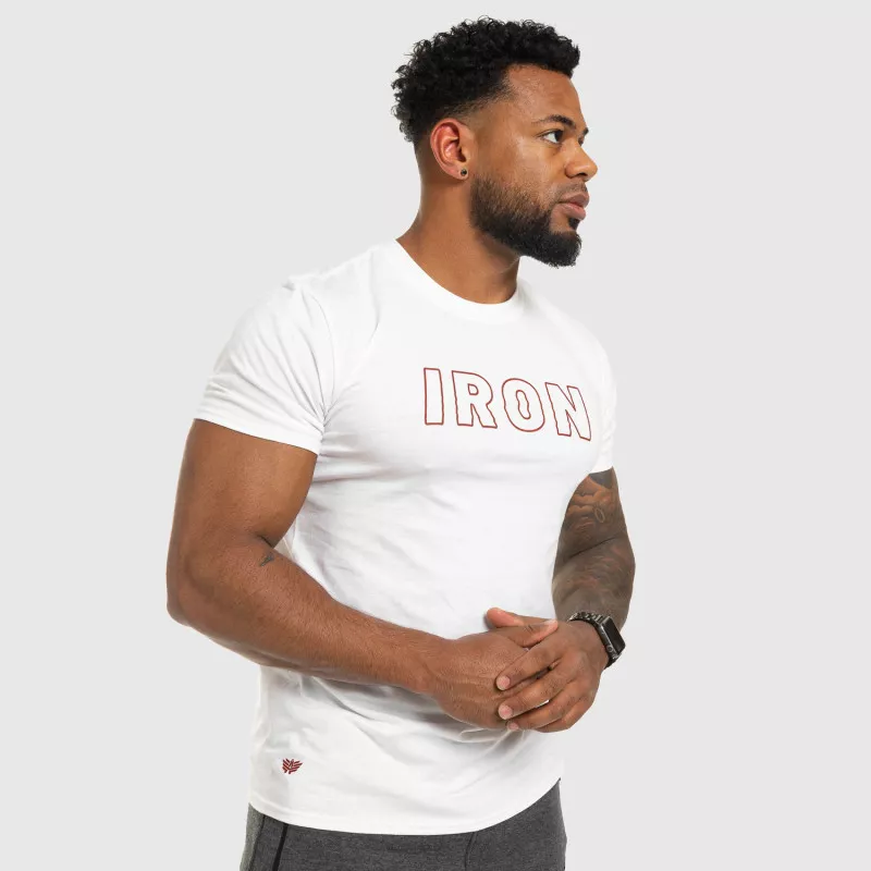 Pánské fitness tričko IRON, bílé-10