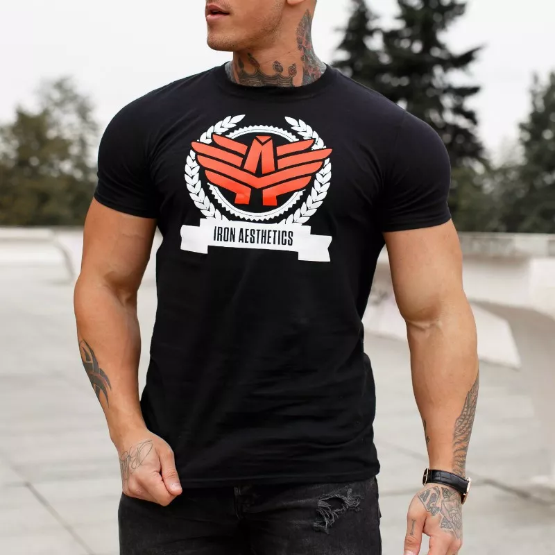 Pánské fitness tričko Iron Aesthetics Triumph, černé-1
