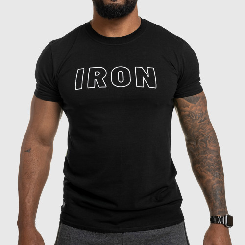 Pánské fitness tričko IRON, černé