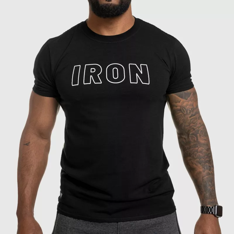 Pánské fitness tričko IRON, černé-1