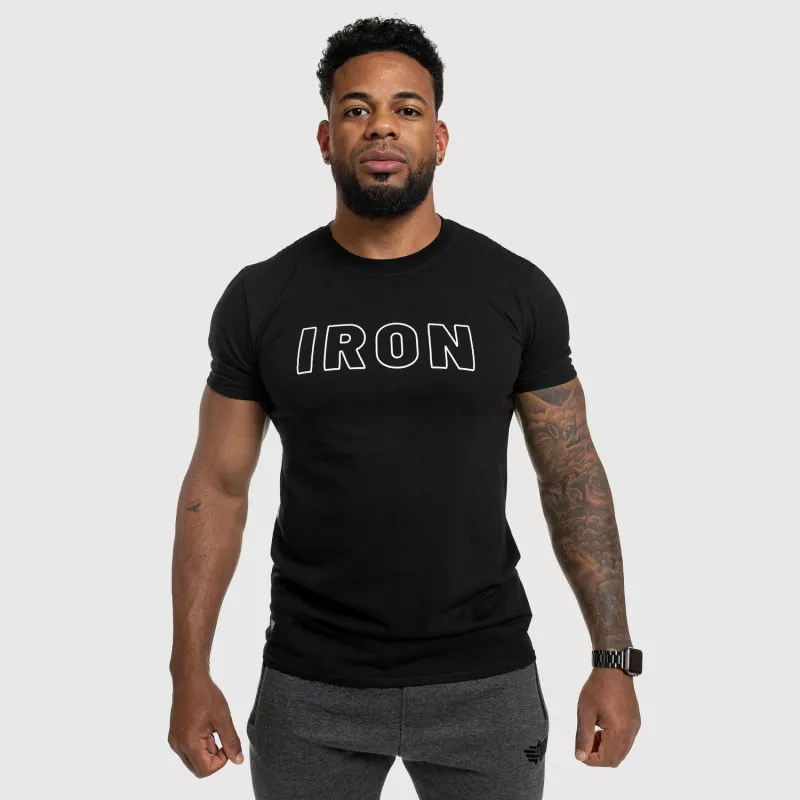 Pánské fitness tričko IRON, černé-5