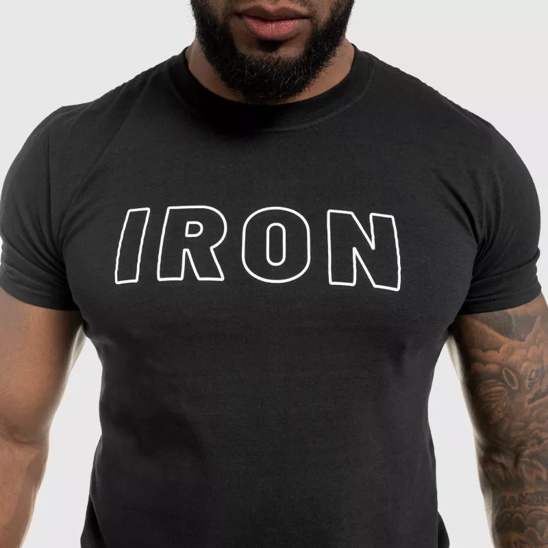 Pánské fitness tričko IRON, černé-6