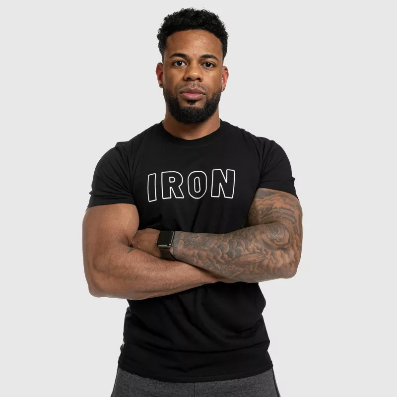 Pánské fitness tričko IRON, černé-8