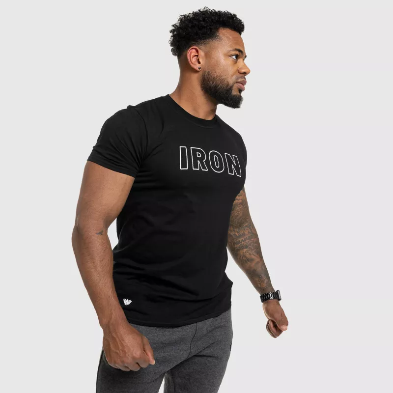 Pánské fitness tričko IRON, černé-10