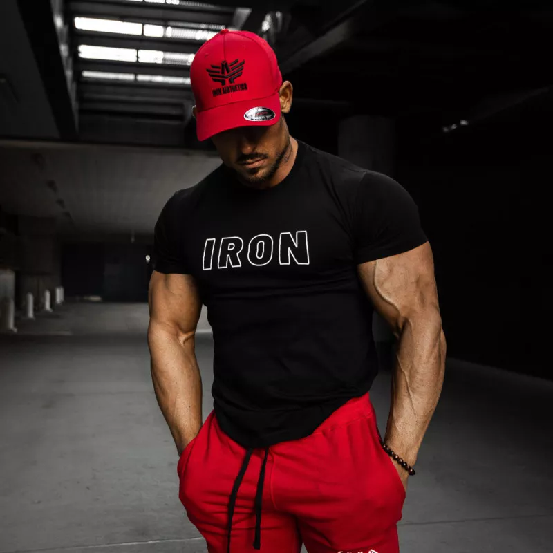 Pánské fitness tričko IRON, černé-3